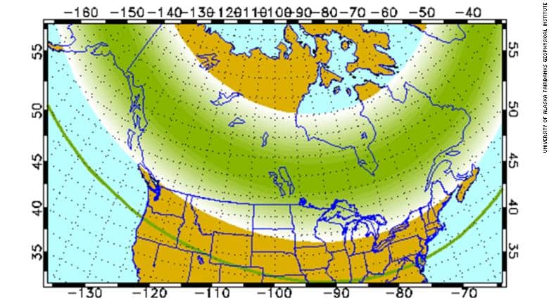 A geostorm will give residents in the Northern US and Canada a rare chance to see the aurora borealis