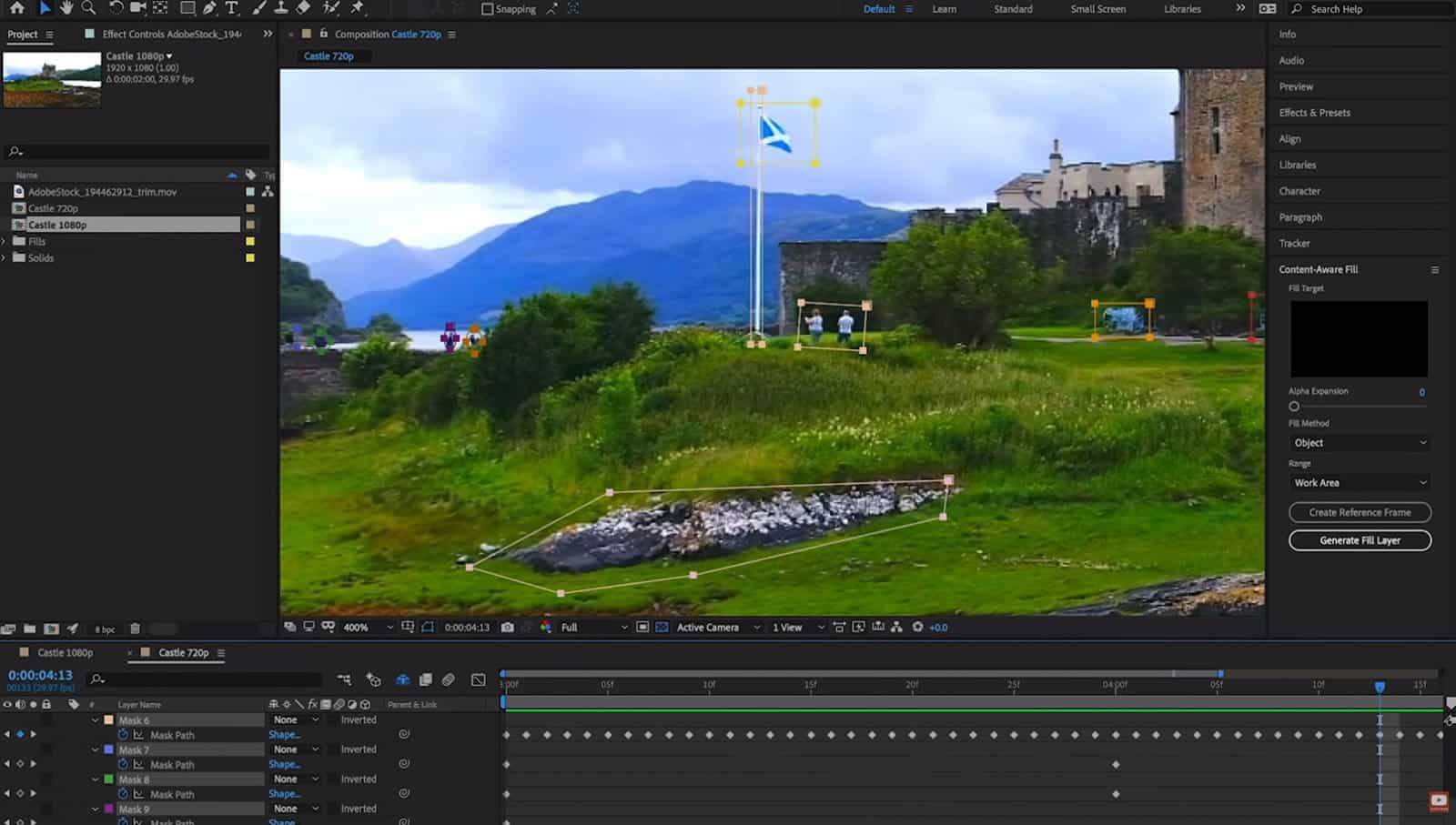 Adobe’s After Effects can erase unwanted objects from your videos